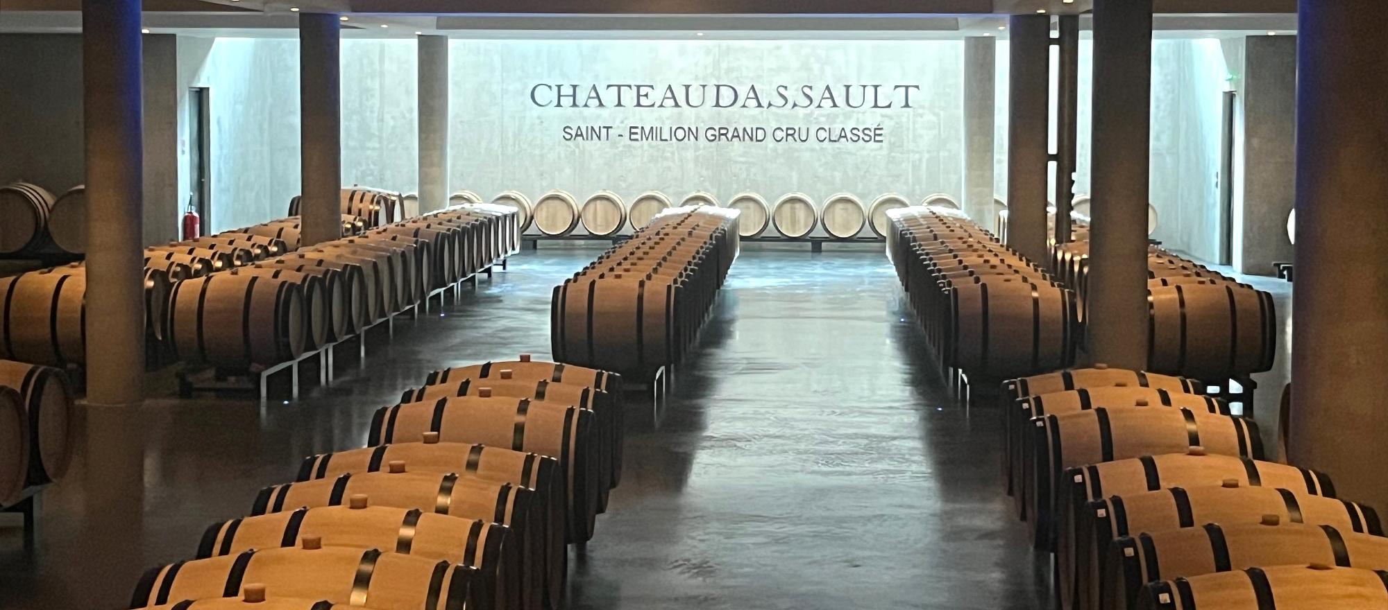 wine barrels at Château Dassault