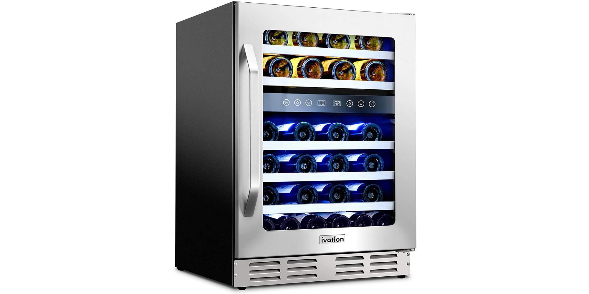  Ivation 46-bottle dual-zone glass and stainless-steel wine cooler