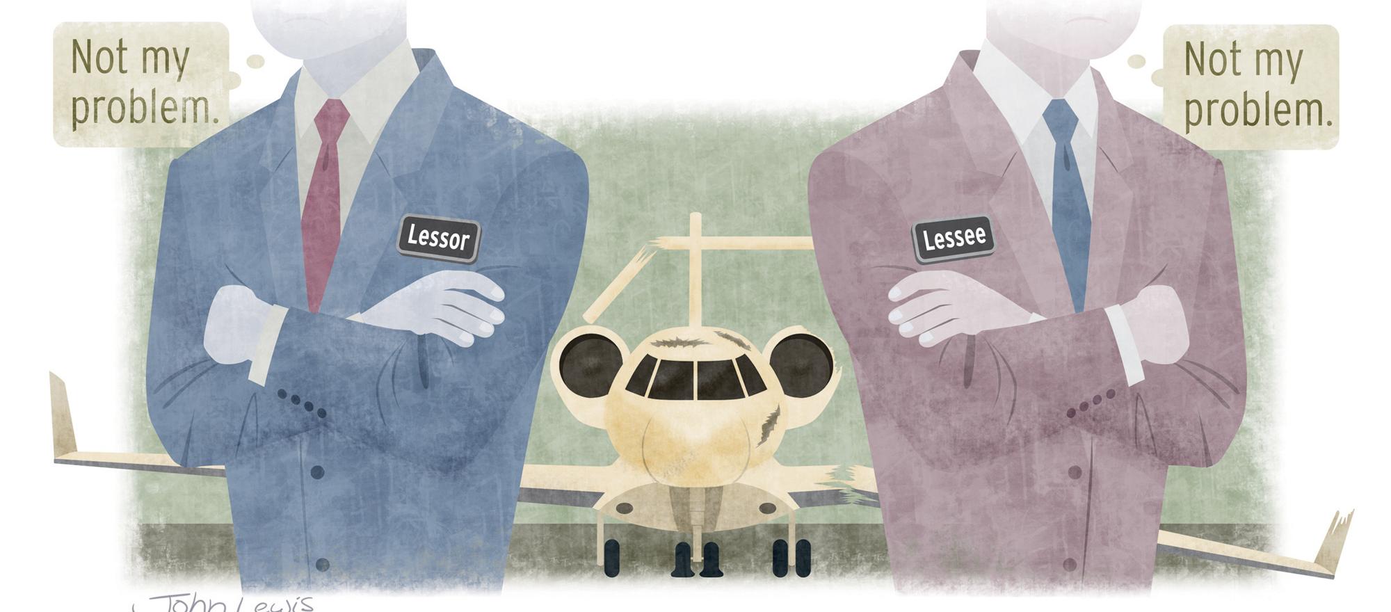 Buyers who face long waits for a new airplane may consider leasing on a short-term basis. (Illustration: John Lewis)