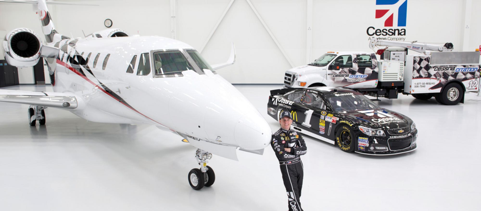 Jamie McMurray, NASCAR Driver in front of the Citation X