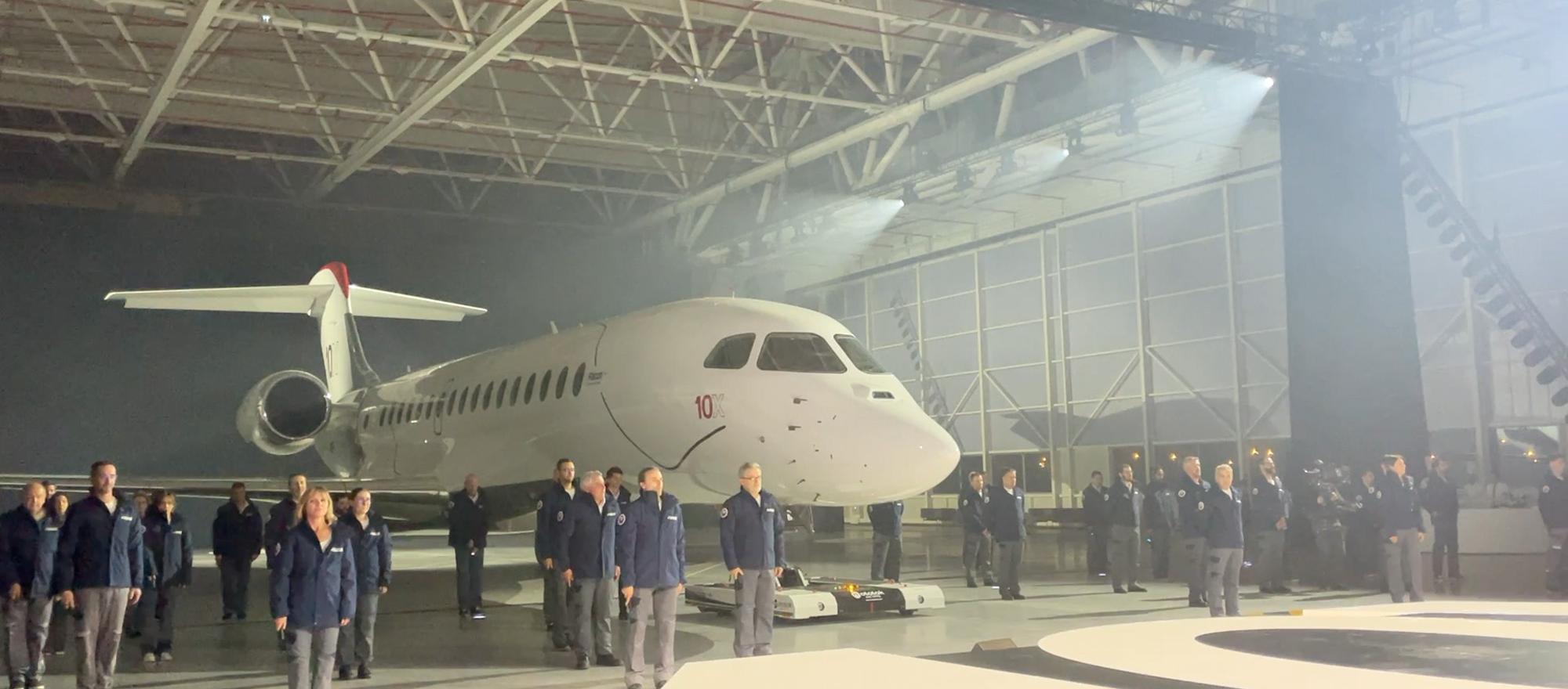 Rollout event in Bordeaux, France for the Dassault Falcon 10X