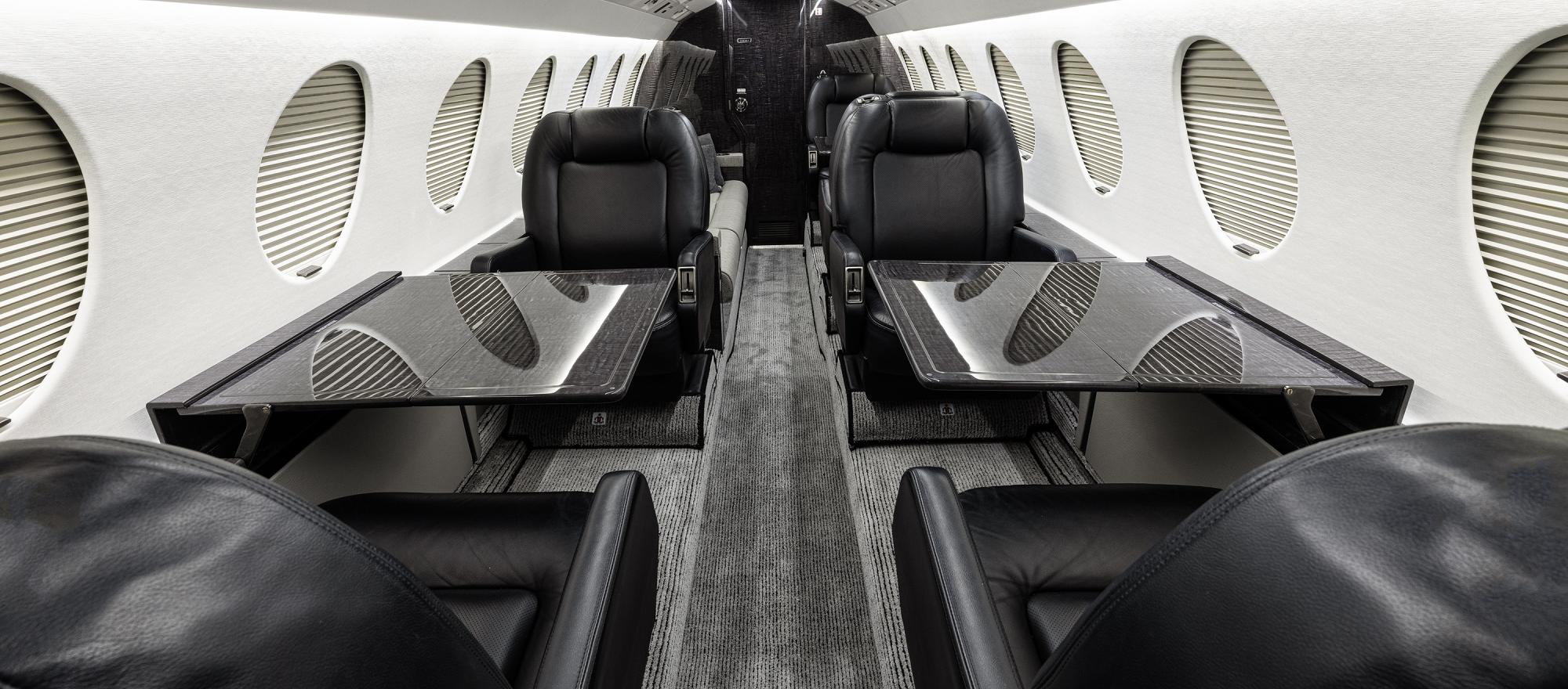Duncan Aviation refurnished a Falcon 50 to sleek and stunning effect.