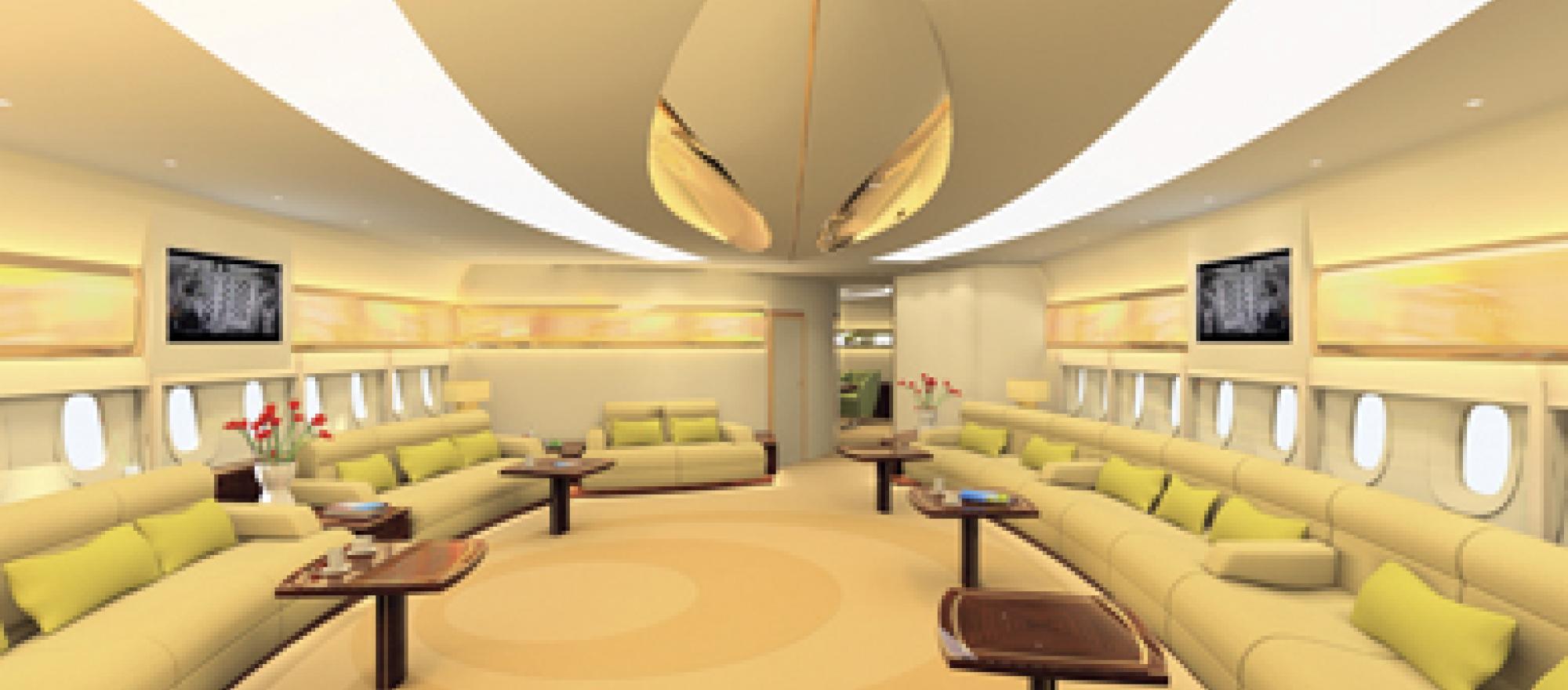 You won’t confuse the prince’s airbus a380 cabin with airline coach class. It