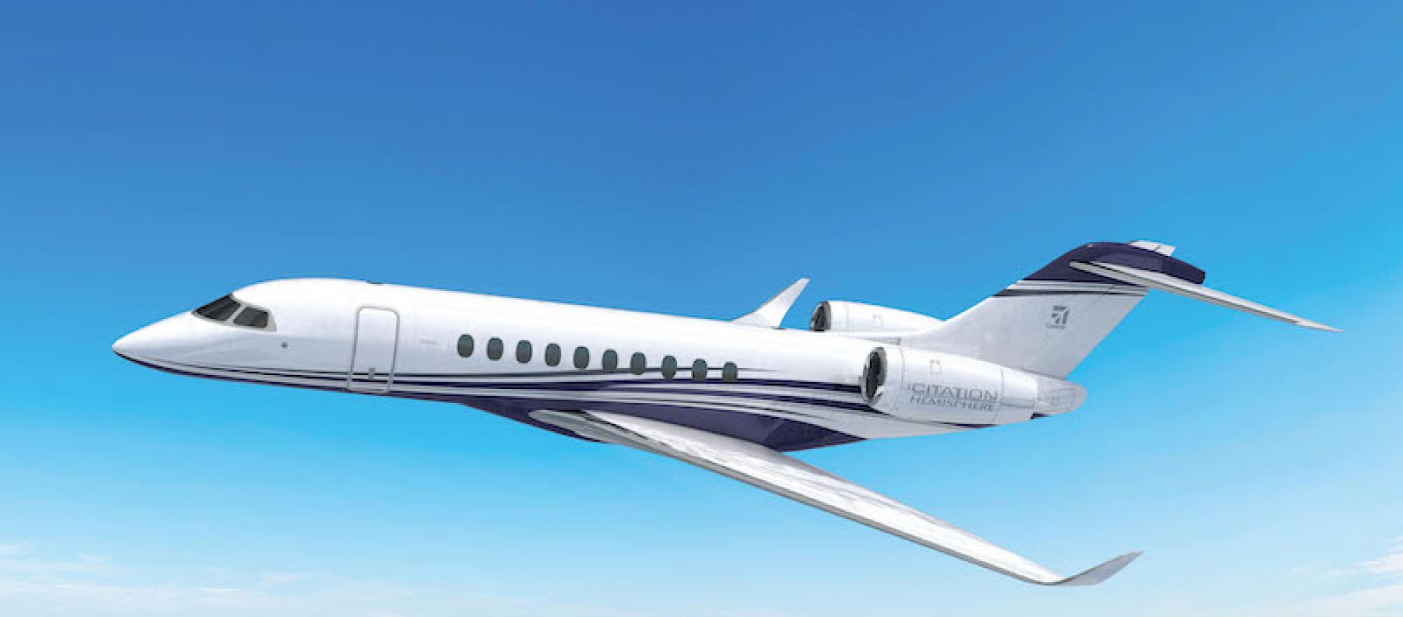 Textron Aviation is putting development of its large-cabin Hemisphere jet on hold over Silvercrest engine development issues. (Image: Textron Aviation)