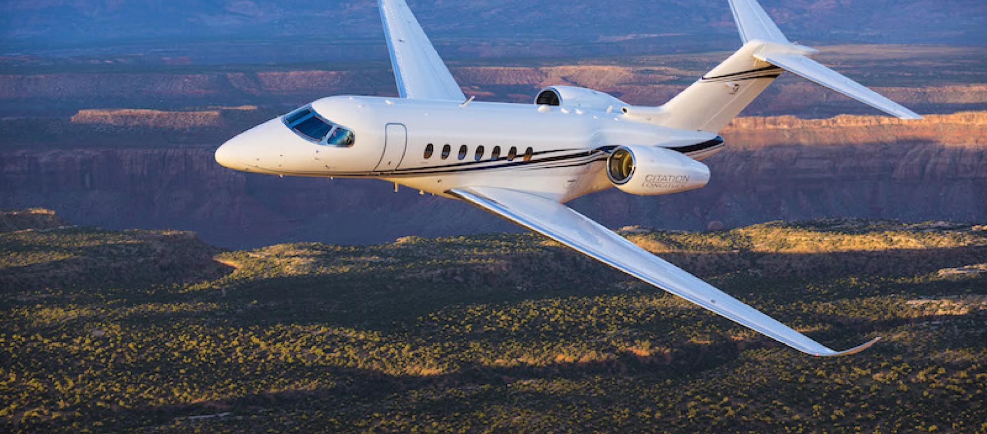 The Cessna Citation Longitude super-midsize twinjet has a 3,500-nm range with seating for up to 12 passengers. (Photo: Textron Aviation)