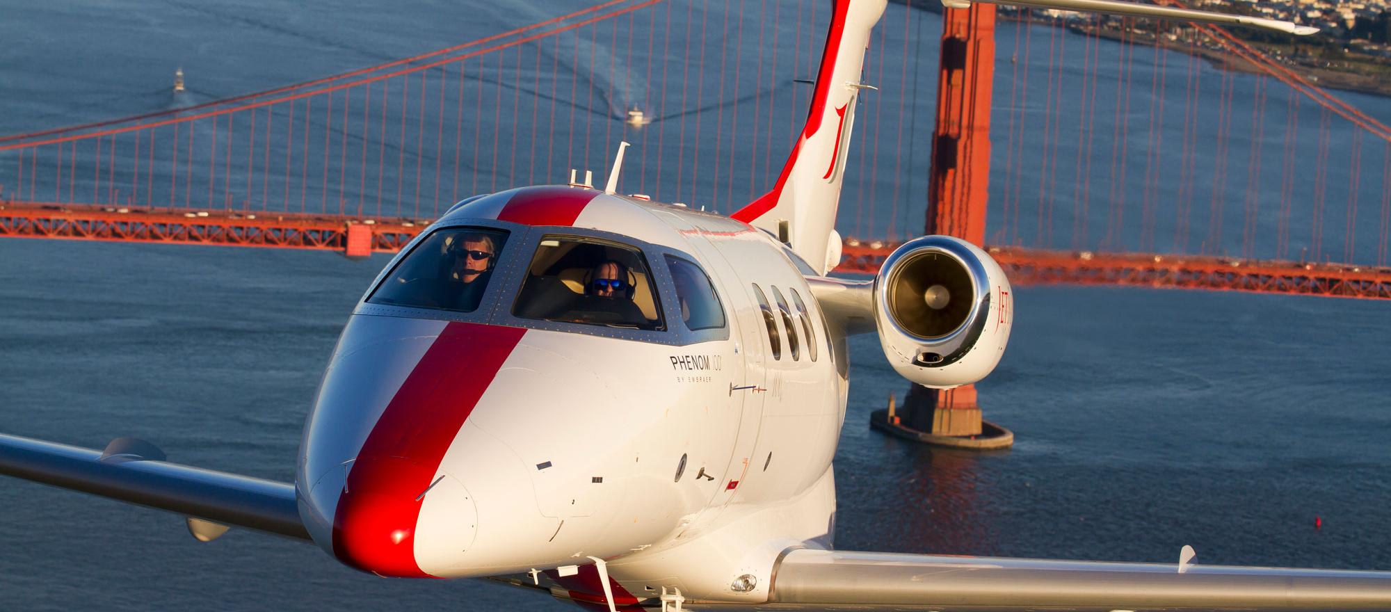Citing the downturn in business aircraft flying due to Covid-19, Dallas-based charter operator JetSuite has grounded its fleet of distictive red-striped Embraer Phenom 100s and 300s and furloughed most of its crewmembers. (Photo: JetSuite)