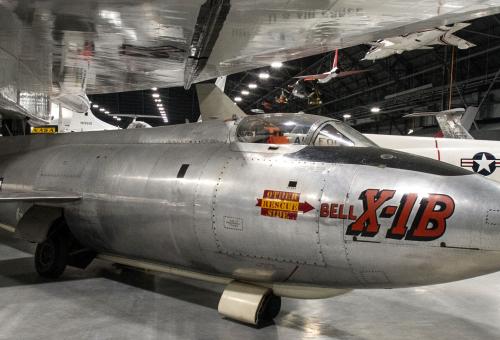 A new building at the National Museum of the U.S. Air Force houses more than 70 aircraft, missiles, and space vehicles, including this Bell X-1B.