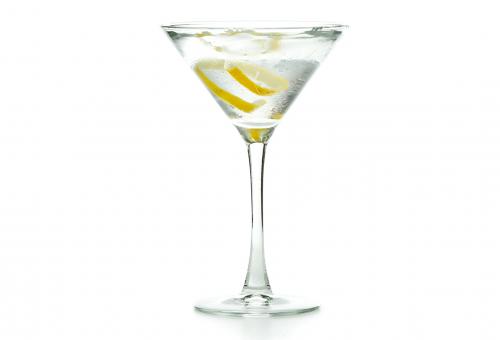 Vodka Martini with a lemon twist 