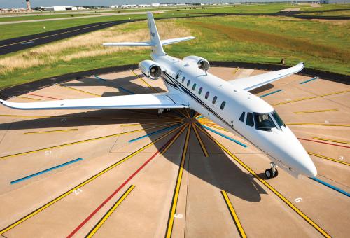 Cessna Citation Sovereign+ on the tarmac.