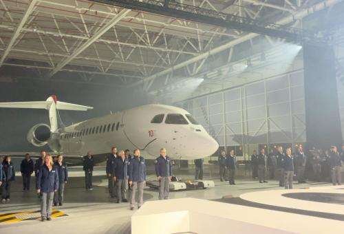 Rollout event in Bordeaux, France for the Dassault Falcon 10X