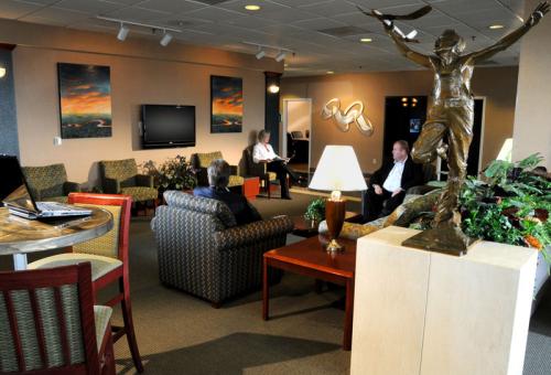 An FBO provides passenger and pilot lounges, aircraft parking, fuel and other amenities.