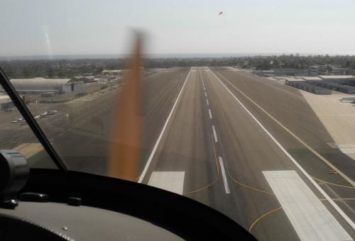 SMO runway through windshield