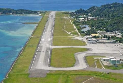 Seychelles International Airport on the island of Mahé