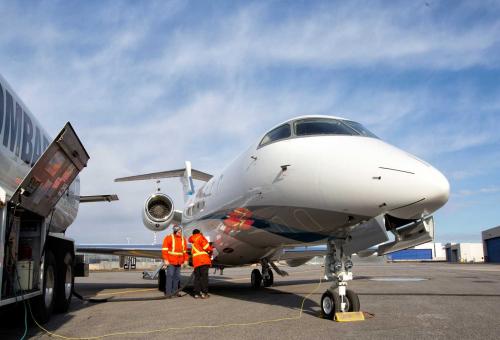 Challenger 350 factory SAF-fueled