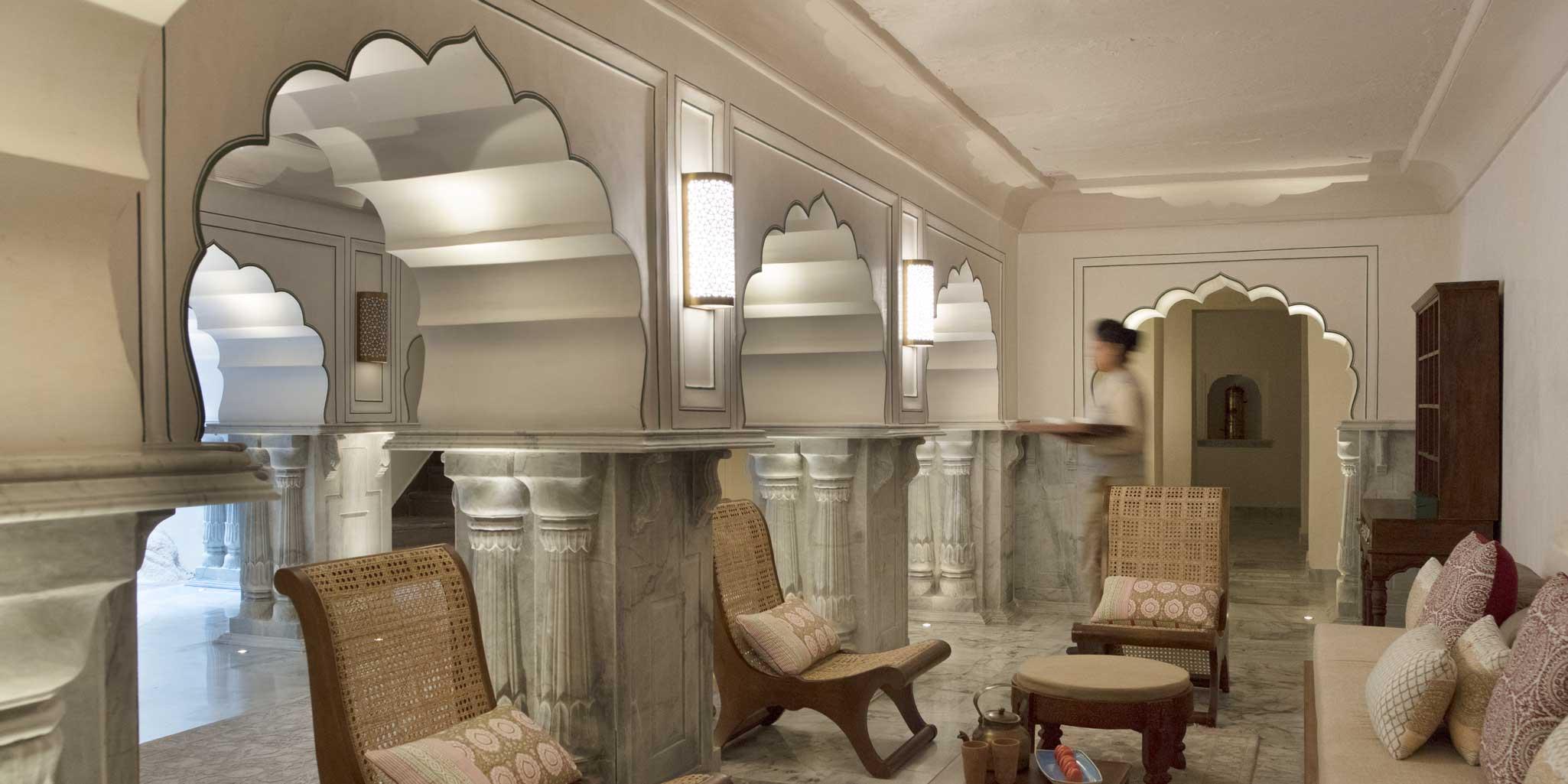 Lounge with ornate doorways