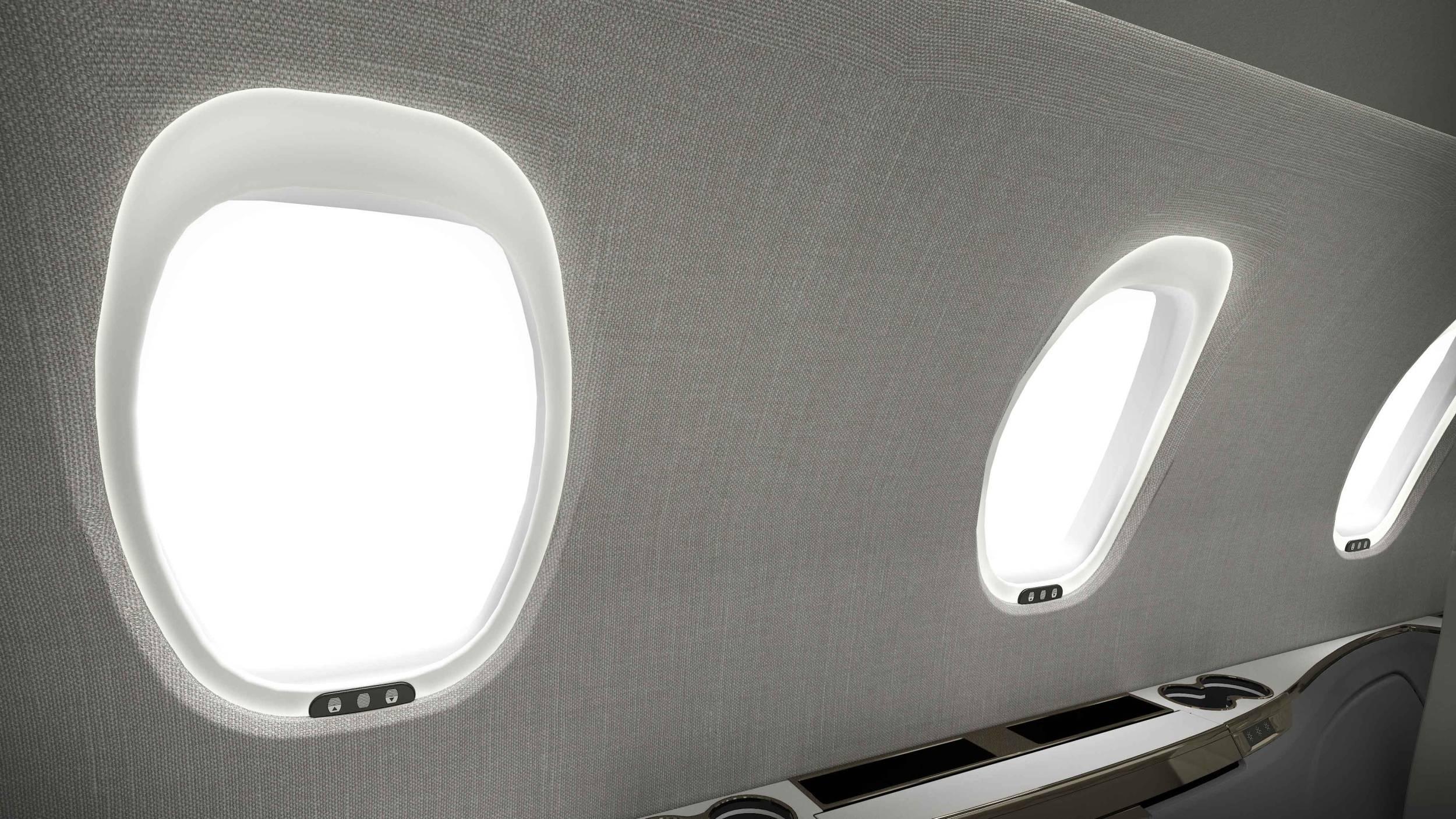 Ascend business jet larger cabin windows