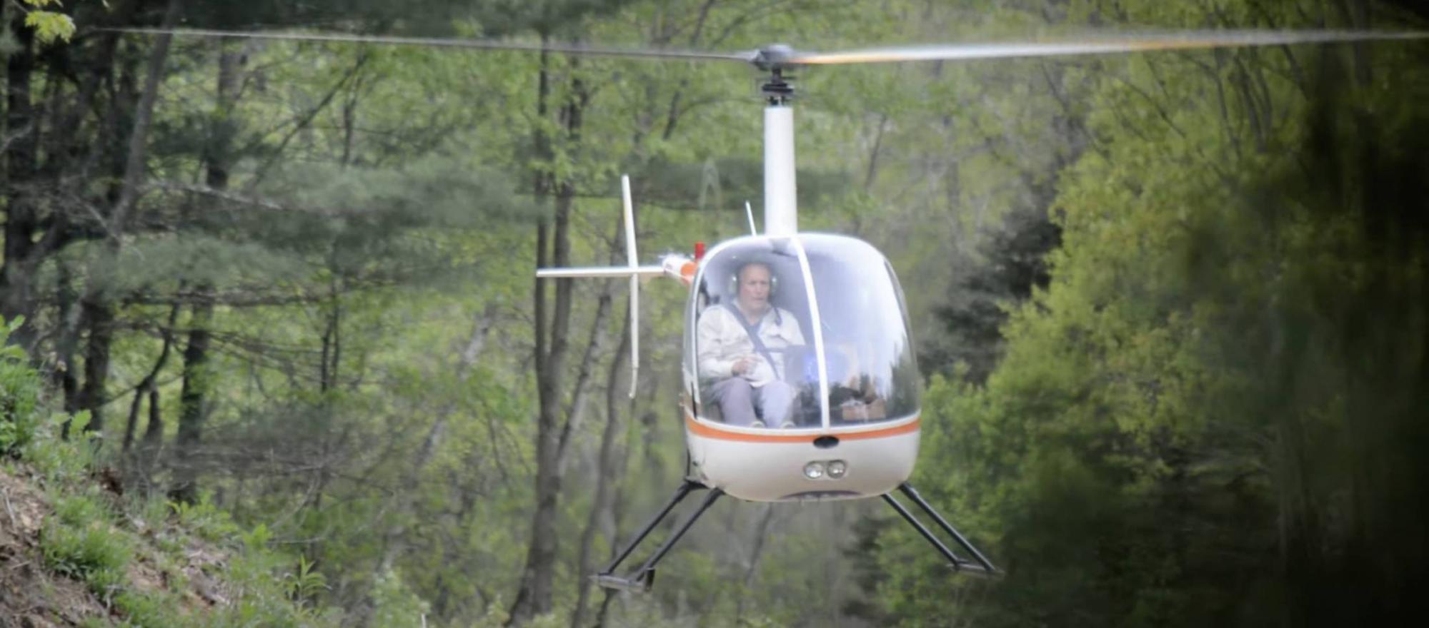 Antonio Santonastaso piloting a Robinson R22 helicopter from unapproved landing zone in his back yard 