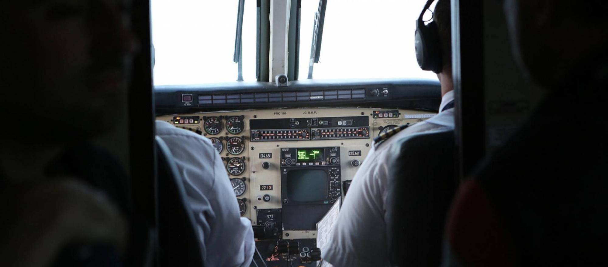 Pilots in flight deck