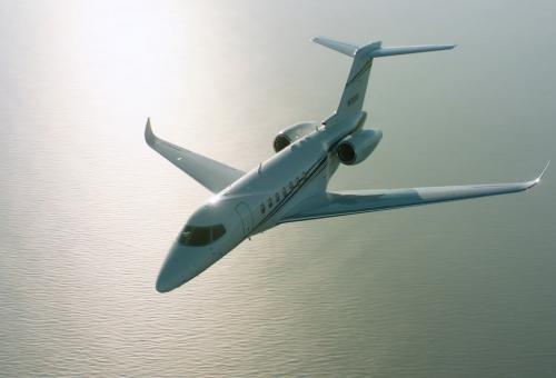 private jet in flight