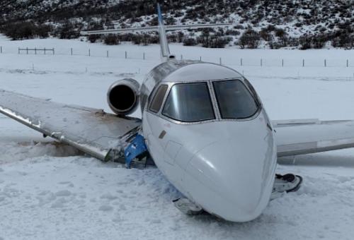 Crashed Hawker 800XP at Aspen-Pitkin County Airport